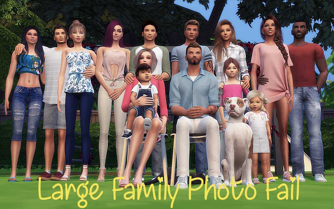 This photo of my legacy family took way longer to pose than I want to  admit. : r/Sims4